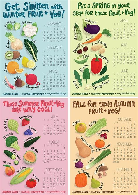Fruit And Vegetable Illustration Seasonal Food Illustration