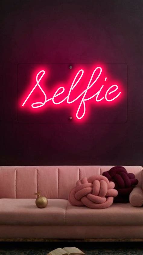 selfie led neon sign beauty decor etsy