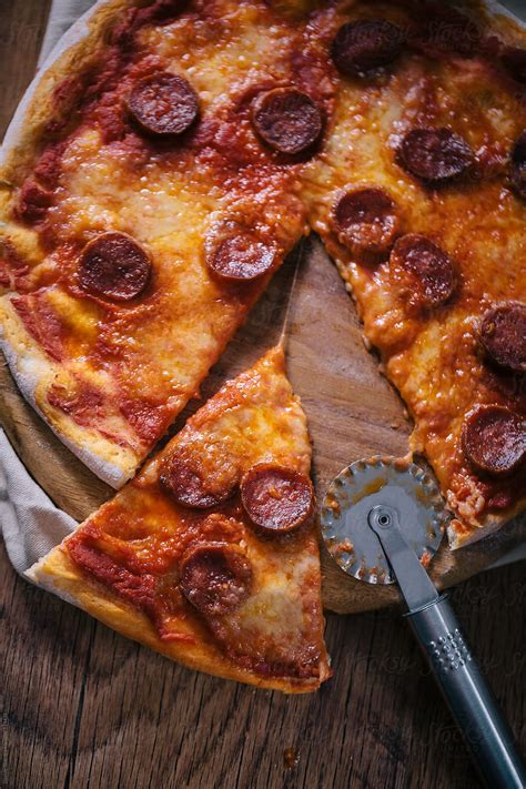 Pepperoni Pizza By Stocksy Contributor Davide Illini Stocksy