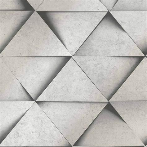 Fine Decor Wallpaper Triangle Stone Silver Fd42558 Wonderwall By