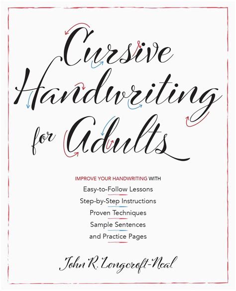 Cursive Handwriting For Adults Book By John Neal Official Publisher