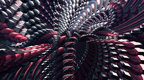 Dark Red Black Fractal Shapes Abstraction Pattern 4k Abstract Hd