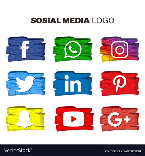 Logo Sosial Media Royalty Free Vector Image Vectorstock