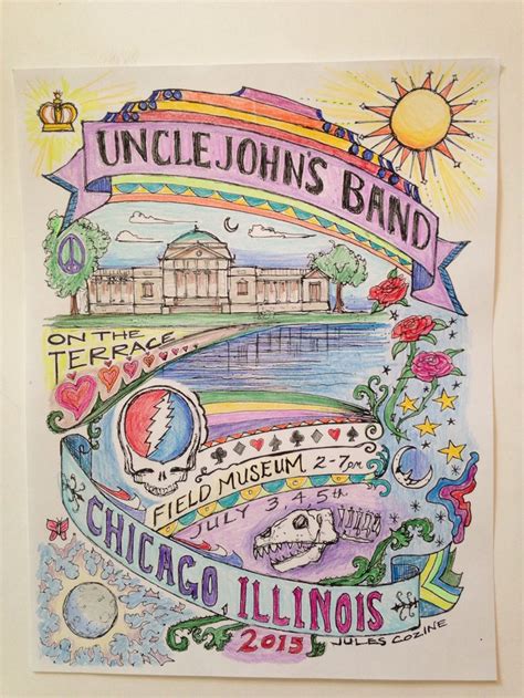 Uncle Johns Band Music Poster Drawn By Jules Cozine The Jam Band