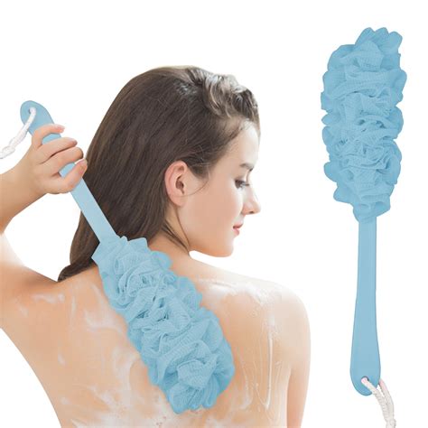 Eeekit Loofah Sponge Back Scrubber Mesh Body Back Shower Brush For Men And Women Long Handled