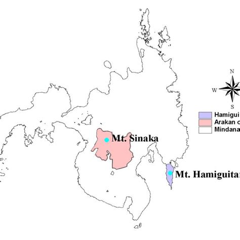 Map Of Mindanao Island Showing Prominent Mountain Ranges Hamiguitan