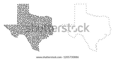 Dotted Contour Map Texas State Formed Stock Vector Royalty Free