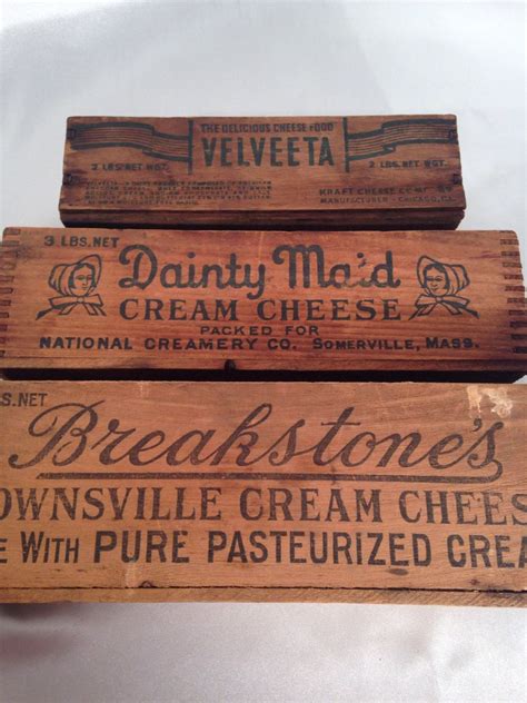 Vintage Wooden Cheese Boxes 3breakstones Cream Cheese Wood Etsy