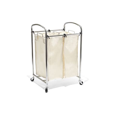 Mobile Double Bag Compact Laundry Hamper Sorter Cart Chrome Walmart