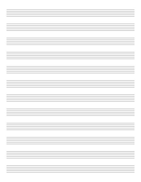 Blank Staff Paper Sheet Music For Piano Solo