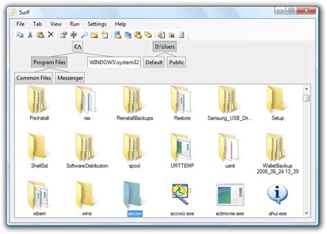 Surf Free Open Source File Manager For Windows 7 Vista And Xp