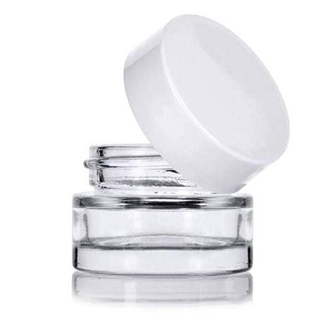 Clear Glass 0 25 Oz Thick Wall Balm Jars With White Foam Lined Smooth Lids High Quality 0 25 Oz