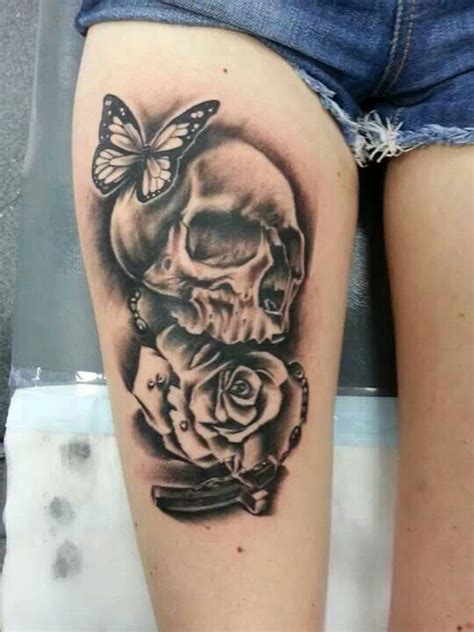 Hi, i'm soni and owner of this tattoos art ideas website. Skull butterfly rose | Skulls and stars | Pinterest ...