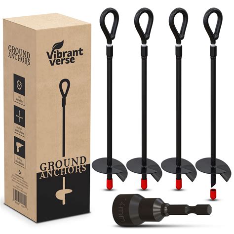 15 Ground Anchors Screw In 4pc Earth Anchors Ground Anchor For Tree Stakes And Supports