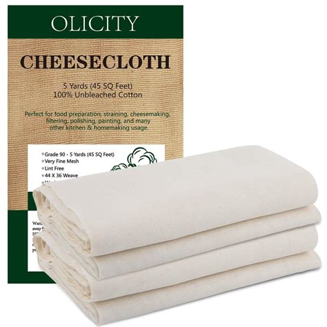 Olicity Cheesecloth Grade 90 45 Square Feet 100 Unbleached Cotton