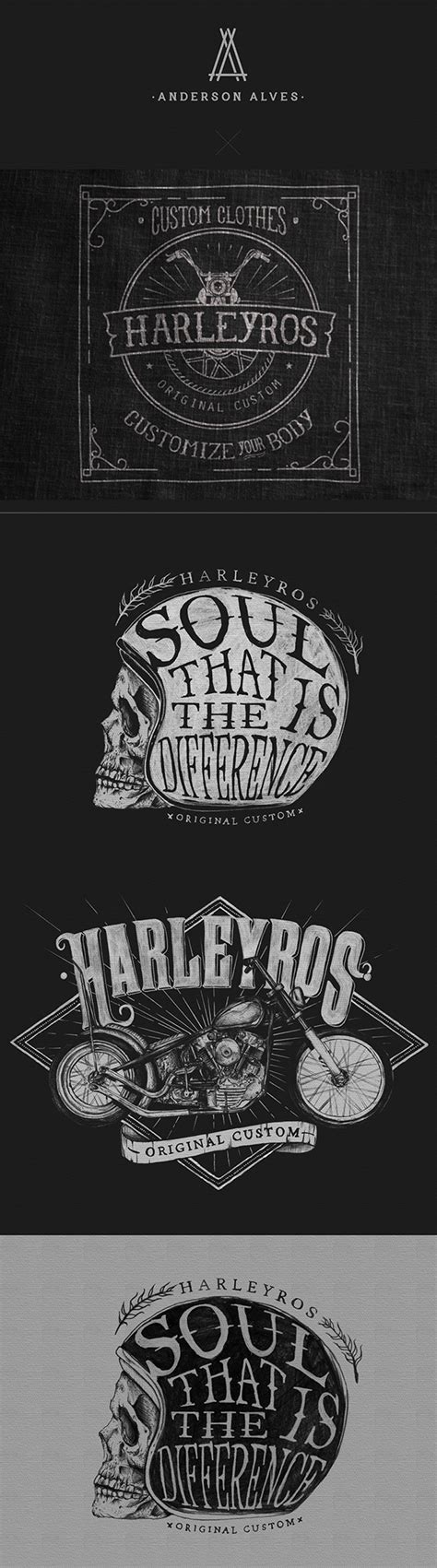 Harleyros Original Custom On Behance Vintage Typography Lettering