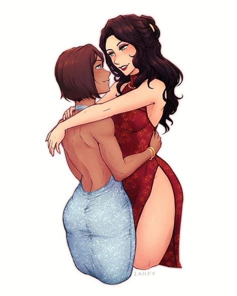 asami sato and korra the legend of korra and etc drawn by iahfy sample