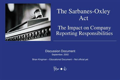 Ppt The Sarbanes Oxley Act Powerpoint Presentation Free Download