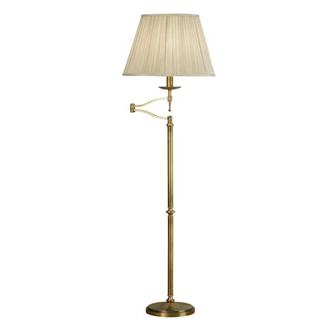 Interiors 1900 63621 Stanford Single Light Swing Arm Floor Lamp In Antique Brass Finish With