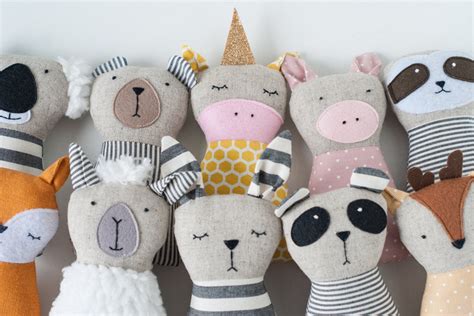 Pdf Animals Sewing Pattern Kid Craft Diy Stuffed Toy Tutorial Etsy