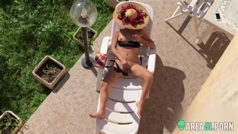 Spying My Neighbor S Wife Nude Masturbating Sunbathing In The Balcony