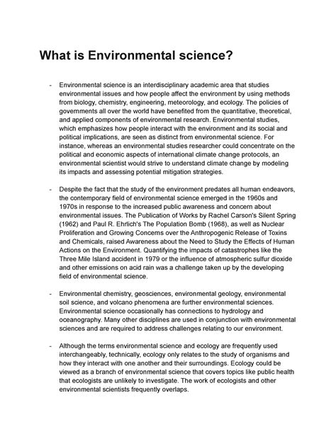 What Is Environmental Science What Is Environmental Science