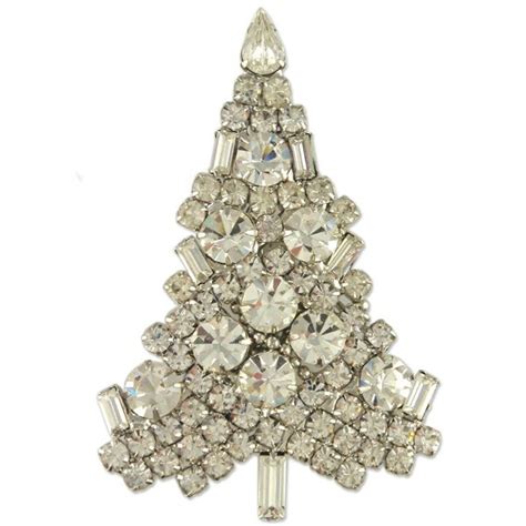 New Classic Crystal Christmas Tree Brooch Pin Made With Swarovski