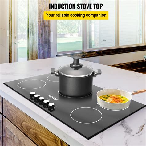 Vevor Electric Induction Cooktop Built In Stove Top 35in 5 Burners 220v