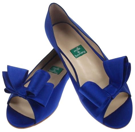 Blue Wedding Shoes Flats With Bow Noah Wedding Bridal Shoes Flats