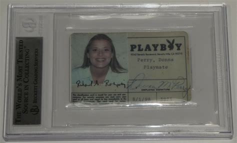 Donna Perry Signed Personally Owned Used Playbabe Playmate ID Card BAS COA On EBid United