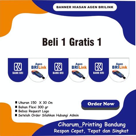 Jual Spanduk Banner Renda Agen Brilink Bank BRI Ukuran 150 X 30 CM