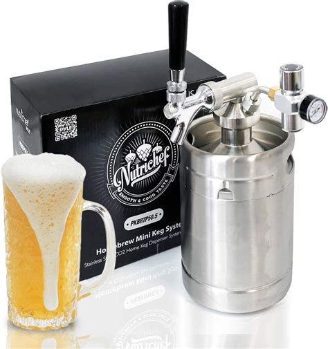 Pressurized Beer Mini Keg System 64oz Stainless Steel Growler Tap