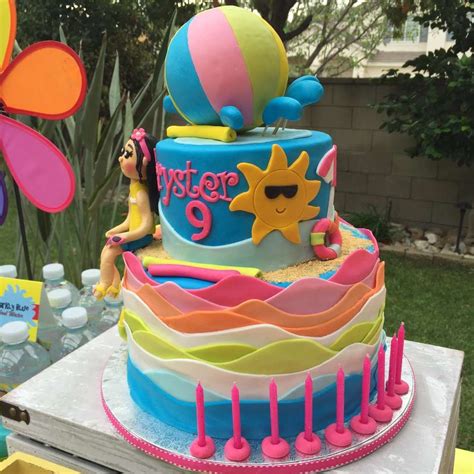 Krysters Swimming Summer Birthday Party Summer Birthday Cake Beach Birthday