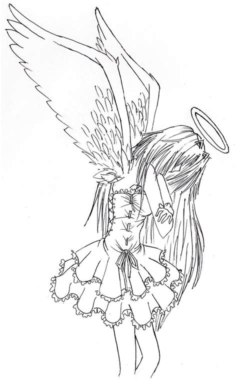 Anime Angel Girl Coloring Pages