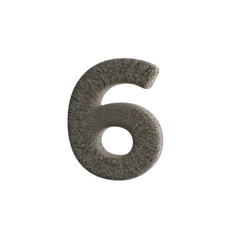 Number 6 3d Render With Stone Material 28798461 Png