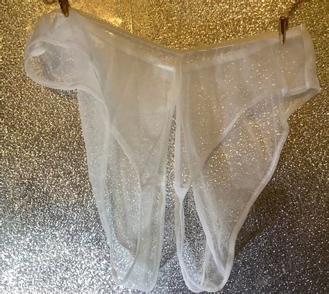 Vintage Style Sheer Nylon Crotchless Panties Etsy