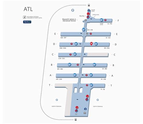 Exploring Atlanta Airport Terminal Map Delta Gates In 2023 Map Of