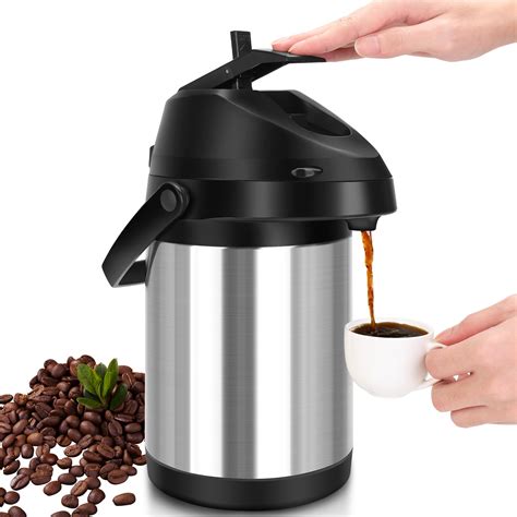 Ssawcasa 102oz Airpot Coffee Dispenser With Pump Stainless Steel Thermal Coffee Carafe Coffee