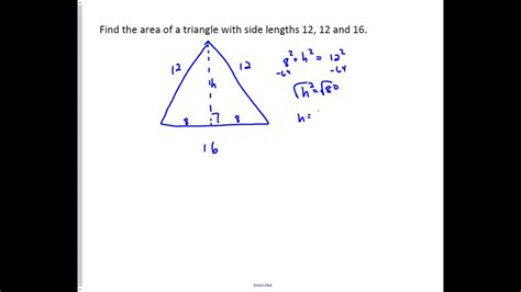 An isosceles triangle is a triangle with two equal sides. Area of an Isosceles Triangle - YouTube