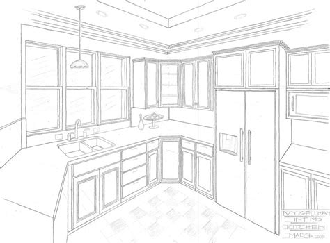 Interior Design Kitchen Drawings Interior Design Perspective Drawing