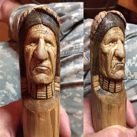 Long Walker Walking Stick Wood Carving In Ironwood This Native American Was Carved By Me