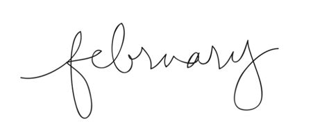 The Word February Written In Cursive Writing On A White Background With