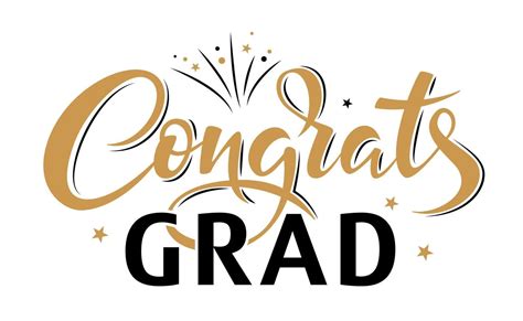 Congrats Grad Greeting Lettering Sign With Fireworks And Stars 7943357