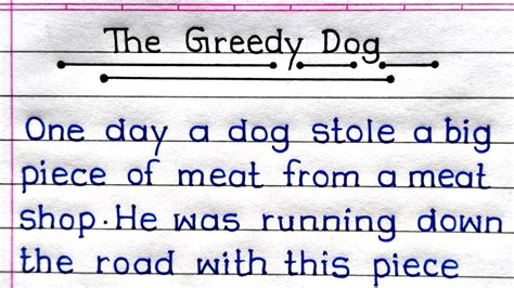 The Greedy Dog Story In English Story Writing Greedy Dog Story