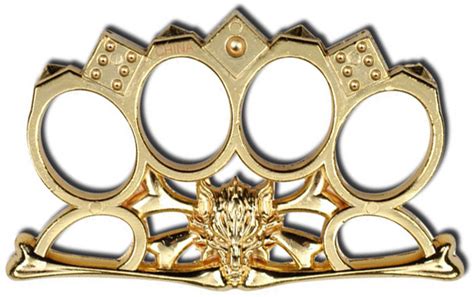 lucky werewolf crossbones knuckle gold