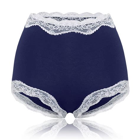 Cotton High Waist Lace Trim Panties Hip Shaping Breathable Underwear