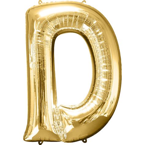 34in Gold Letter D Balloon | Party City
