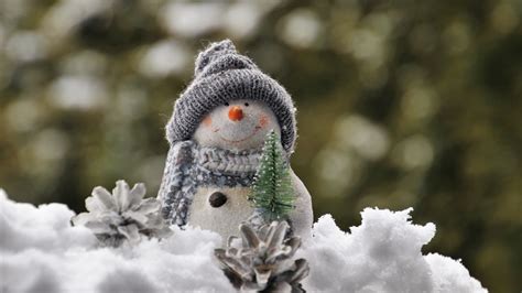 Sia — snowman (новинки ноября 2017). Download wallpaper 1366x768 snowman, snow, figurine, toy ...