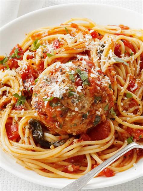 Enjoy classic preparations like spaghetti marinara and meatball sandwiches — or take their flavor in a totally new direction with these recipes from food network. Spaghetti and Turkey Meatballs Recipe | Food Network ...