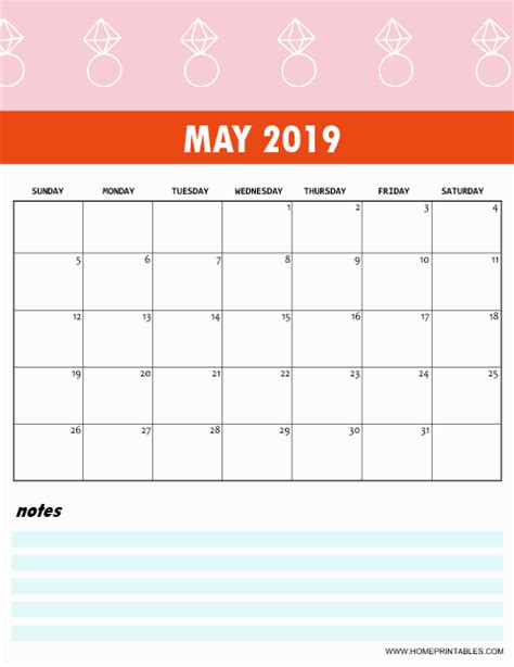 Free Printable May 2019 Calendar Template Pdf Word Excel